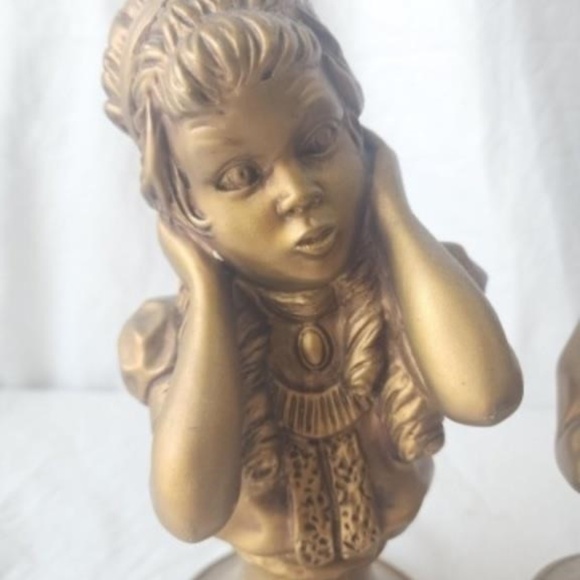 Vintage Set of 2 Boy Girl Music Theme Statues By J. Kendrick 1971 9.5 x 5 inches - Picture 2 of 12